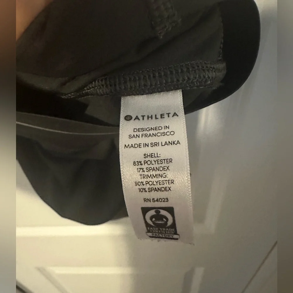 Athleta Black Athletic Skort with Silver Waistband Detail